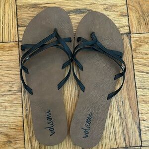 Volcom strappy flip flops